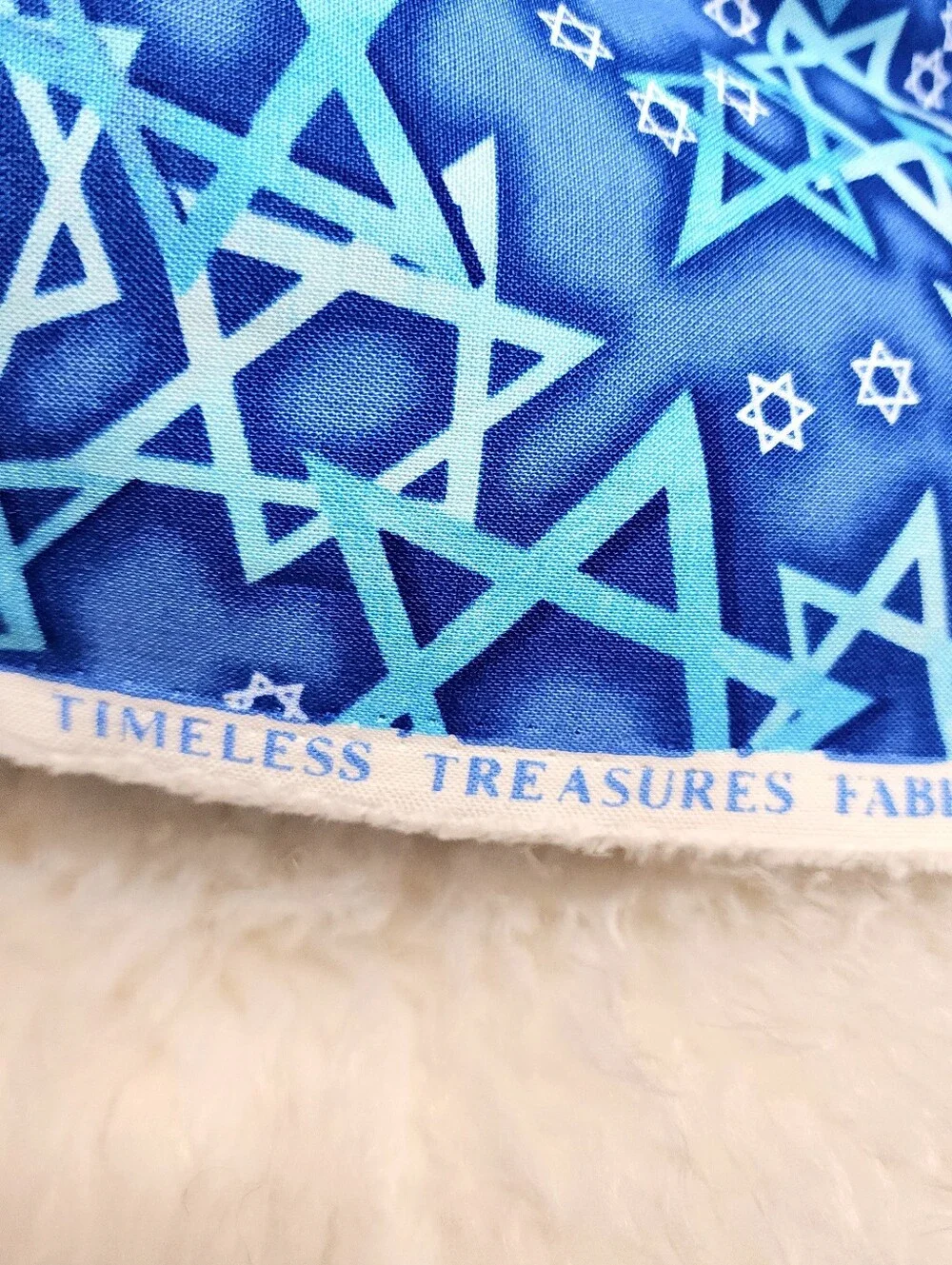 Timeless Treasures Hanukkah Star Of David Blue Cotton Fabric